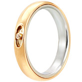 Кольцо двойное из цветного золота с бриллиантом из коллекции "Двойные обручальные кольца" R2486-3064 (242)