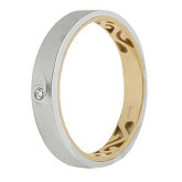 Кольцо двойное из цветного золота с бриллиантом из коллекции "Двойные обручальные кольца" VDR.A2903 (242)