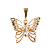 Подвеска бабочка из белого золота с бриллиантами из коллекции "196" P2997-4902 (195)