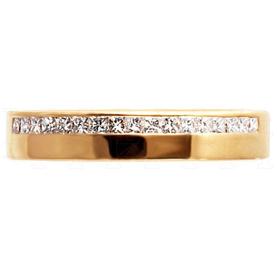 Фото - Кольцо обручальное из рыжего золота с бриллиантами из коллекции "Обручальные кольца с дорожкой" R3180-4339 (241)