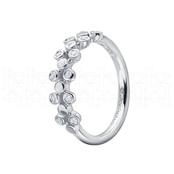 Фото - Кольцо из белого золота с бриллиантами из коллекции "Обручальные кольца с дорожкой" R9181-13395 (241)