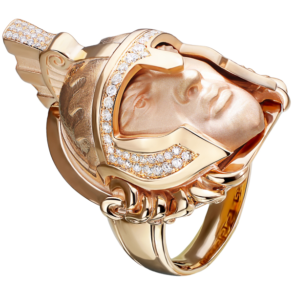 Кольцо из рыжего золота с бриллиантами