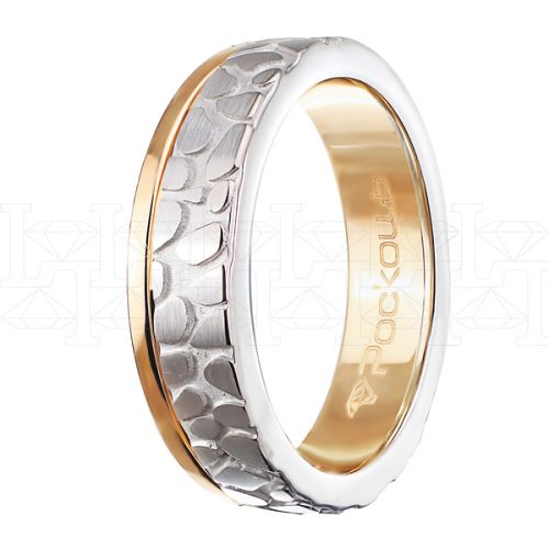 Фото - Кольцо обручальное из рыже-белого золота с бриллиантами из коллекции "Парные обручальные кольца" R4162-4895 (210)