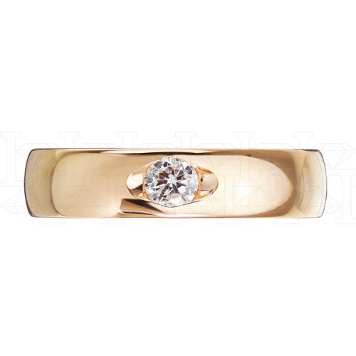 Фото - Кольцо обручальное из белого золота с бриллиантом из коллекции "Парные обручальные кольца" R5069-6045 (210)