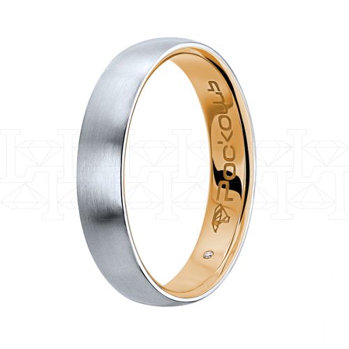 Фото - Кольцо двойное из цветного золота с бриллиантом из коллекции "Двойные обручальные кольца" W10475000 (242)