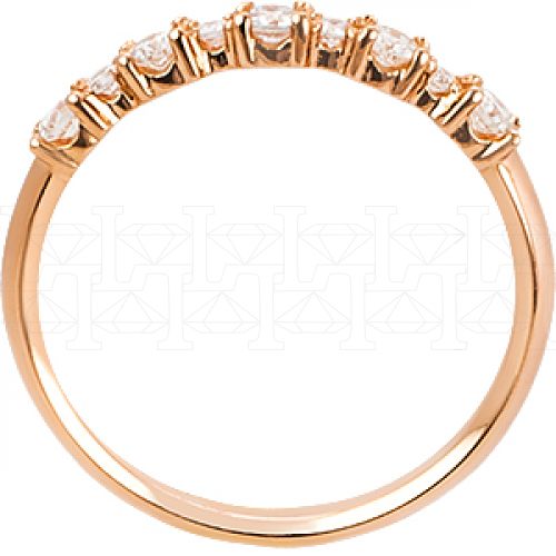 Фото - Кольцо обручальное из рыжего золота с бриллиантами из коллекции "Обручальные кольца с дорожкой" R3162-3990 (241)