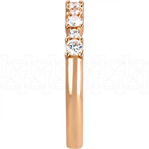 Фото - Кольцо обручальное из рыжего золота с бриллиантами из коллекции "Обручальные кольца с дорожкой" R3162-3990 (241)