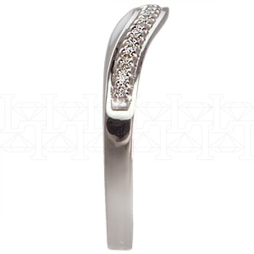 Фото - Кольцо обручальное из белого золота с бриллиантами из коллекции "Обручальные кольца с дорожкой" R3195-4342 (241)