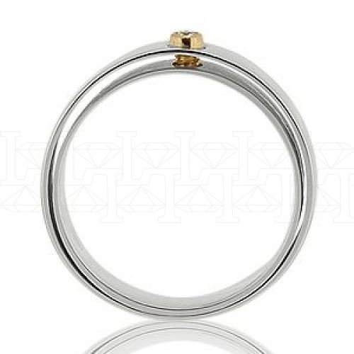 Фото - Кольцо двойное из белого золота с бриллиантом из коллекции "Двойные обручальные кольца" VDR.Y0404 (242)