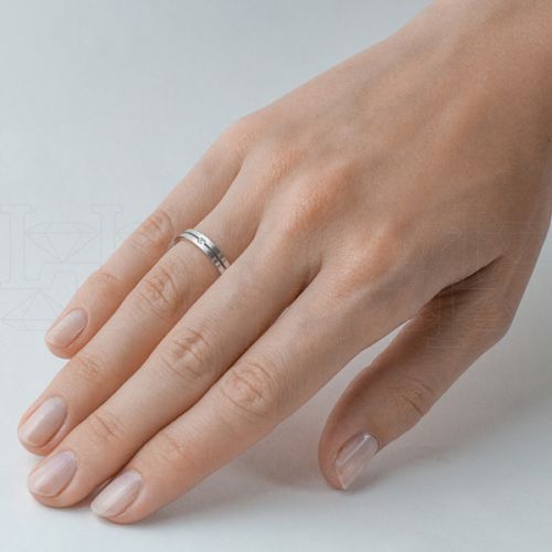 Фото - Кольцо из белого золота с бриллиантом из коллекции "Парные обручальные кольца" R7531-10336 (210)