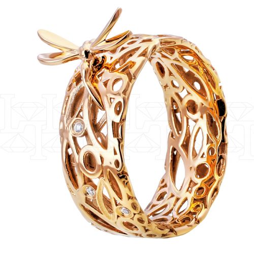 Фото - Кольцо из рыжего золота с бриллиантами из коллекции "Мутабор" R6644-9115 (762)