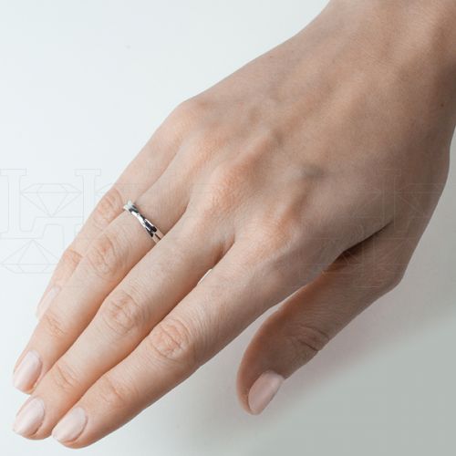 Фото - Кольцо из белого золота с бриллиантом из коллекции "Парные обручальные кольца" R7562-10367 (210)