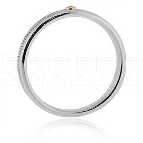 Фото - Кольцо обручальное из белого золота с бриллиантом из коллекции "Обручальные кольца с  одним бриллиантом" VDR.A2690 (243)