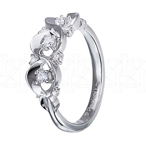 Фото - Кольцо из белого золота с бриллиантами из коллекции "Обручальные кольца с дорожкой" R6188-8116 (241)