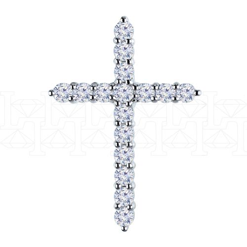 Фото - Крест из белого золота с бриллиантами X5581-6875 (181)