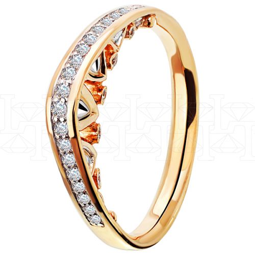 Фото - Кольцо из рыжего золота с бриллиантами из коллекции "Обручальные кольца с дорожкой" R4624-5642 (241)