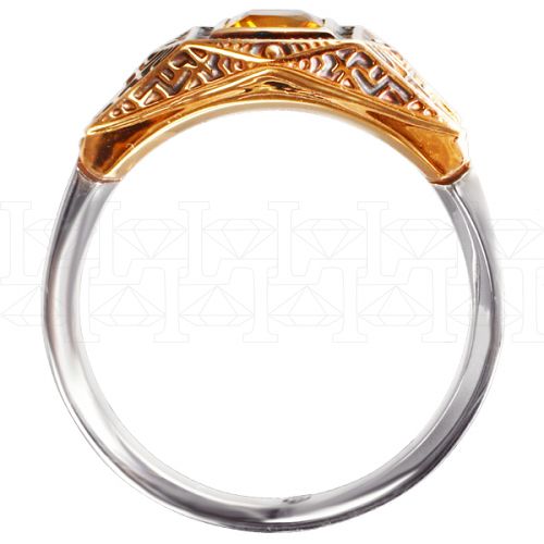 Фото - Кольцо из цветного золота с цитрином и бриллиантами из коллекции "Талисман" R3699-4390 (331)