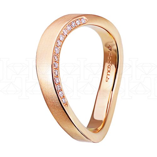Фото - Кольцо обручальное из рыжего золота с бриллиантами из коллекции "Обручальные кольца с дорожкой" R3193-3988-34 (241)