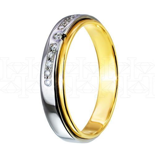 Фото - Кольцо двойное из цветного золота с бриллиантом из коллекции "Двойные обручальные кольца" VDR.Y0372 (242)
