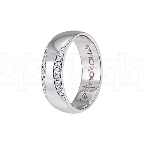 Фото - Кольцо обручальное из белого золота с бриллиантами из коллекции "Парные обручальные кольца" R4177-4821C (210)