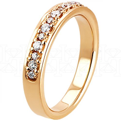 Фото - Кольцо обручальное из рыжего золота с бриллиантами из коллекции "Обручальные кольца с дорожкой" R3178-3984 (241)