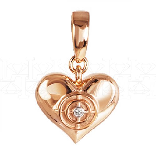 Фото - Подвеска сердце из белого золота с бриллиантом P4055-4684 (193)