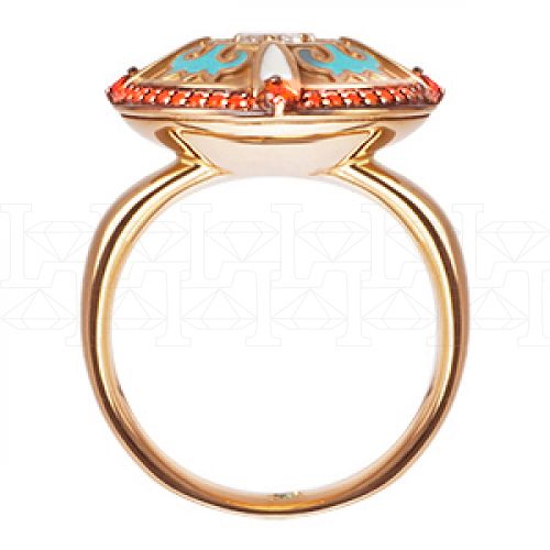 Фото - Кольцо из рыжего золота с бриллиантом из коллекции "Ольга" R3445-4200 (772)