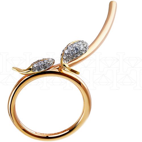 Фото - Кольцо из цветного золота с бриллиантами из коллекции "Рыбка золотая" R7071-9715 (709)
