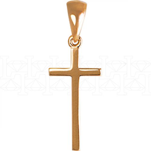 Фото - Подвеска крест из рыжего золота с бриллиантом X2642-3056 (181)