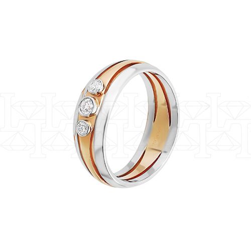 Фото - Кольцо обручальное из цветного золота с бриллиантами из коллекции "Парные обручальные кольца" R4142-5180 (210)