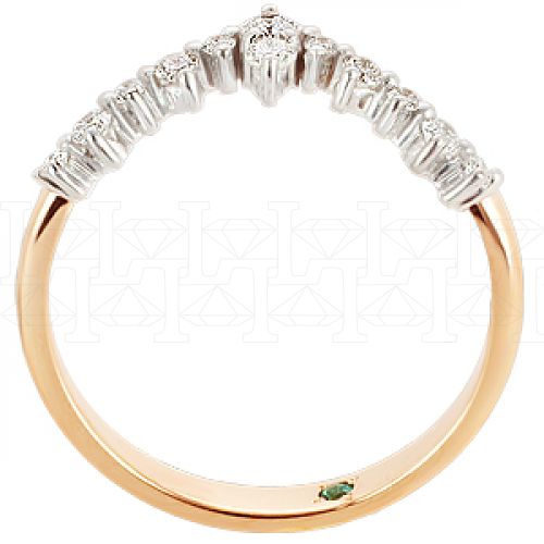 Фото - Кольцо обручальное из цветного золота с бриллиантами из коллекции "Боже, храни королеву" R2890-3703 (713)