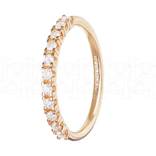 Фото - Кольцо обручальное из рыжего золота с бриллиантами из коллекции "Обручальные кольца с дорожкой" R3160-4717 (241)