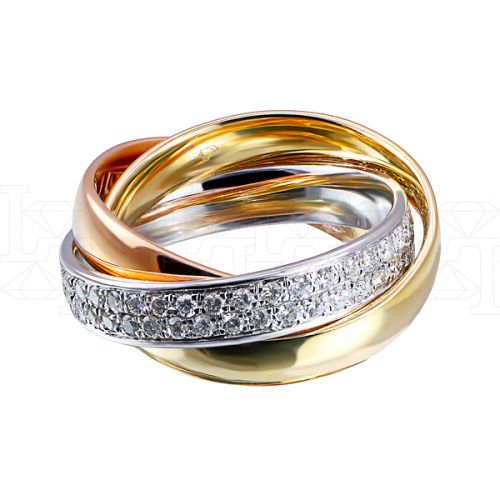Фото - Кольцо из цветного золота с бриллиантами из коллекции "тринити" R3535-4470 (244)