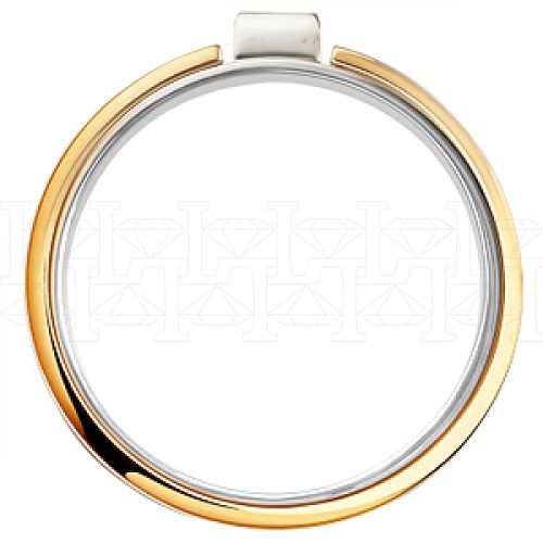 Фото - Кольцо двойное из рыже-белого золота с бриллиантом из коллекции "Двойные обручальные кольца" R3864-4778 (242)