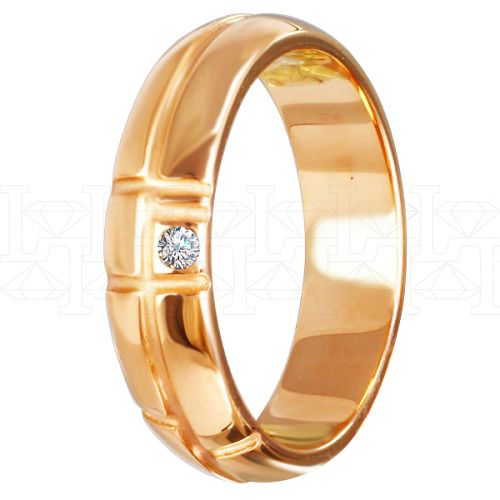 Фото - Кольцо обручальное из белого золота с бриллиантом из коллекции "Парные обручальные кольца" R4010-4728 (210)