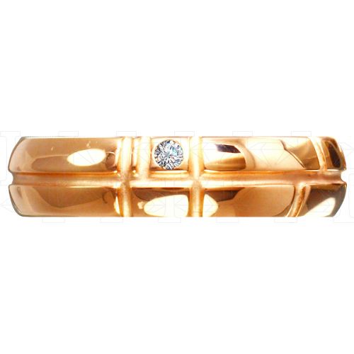 Фото - Кольцо обручальное из белого золота с бриллиантом из коллекции "Парные обручальные кольца" R4010-4728 (210)