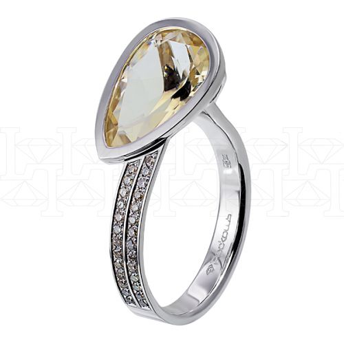 Фото - Кольцо из белого золота с коньячными бриллиантами из коллекции "Акварель" R7927-10931 (420)
