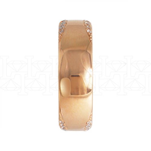 Фото - Кольцо обручальное из рыжего золота с бриллиантами из коллекции "Парные обручальные кольца" R4177-4821 (210)