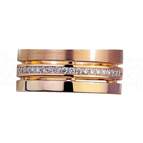 Фото - Кольцо из рыжего золота с бриллиантами из коллекции "Парные обручальные кольца" R8036-11094 (210)