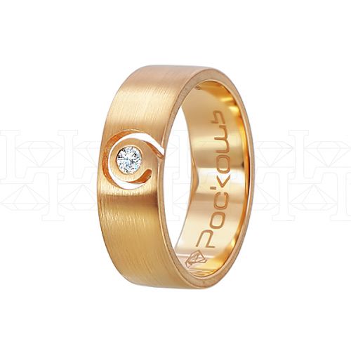 Фото - Кольцо обручальное из белого золота с бриллиантом из коллекции "Парные обручальные кольца" R4728-5575 (210)