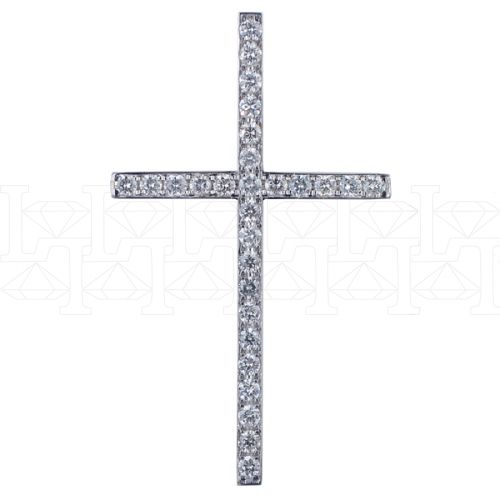 Фото - Крест из белого золота с бриллиантами X5582-10715 (181)