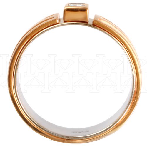 Фото - Кольцо двойное из бело-рыжего золота с бриллиантом из коллекции "Двойные обручальные кольца" R3864-4797 (242)
