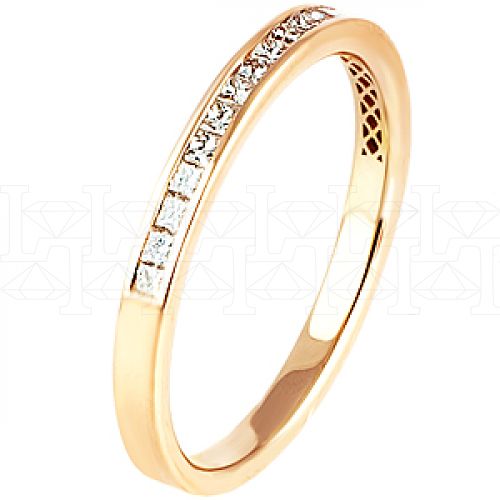Фото - Кольцо обручальное из рыжего золота с бриллиантами из коллекции "Обручальные кольца с дорожкой" R3164-3916 (241)