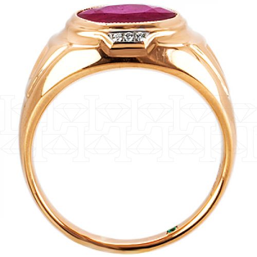 Фото - Кольцо из рыжего золота с рубином и бриллиантами из коллекции "Талисман" R2918-3526 (331)
