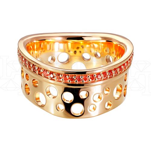 Фото - Кольцо из рыжего золота с цветными сапфирами R6421-8608 (717)