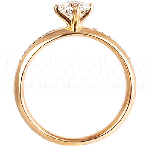 Фото - Кольцо из рыжего золота с бриллиантом из коллекции "Помолвка" R2869-3759 (513)