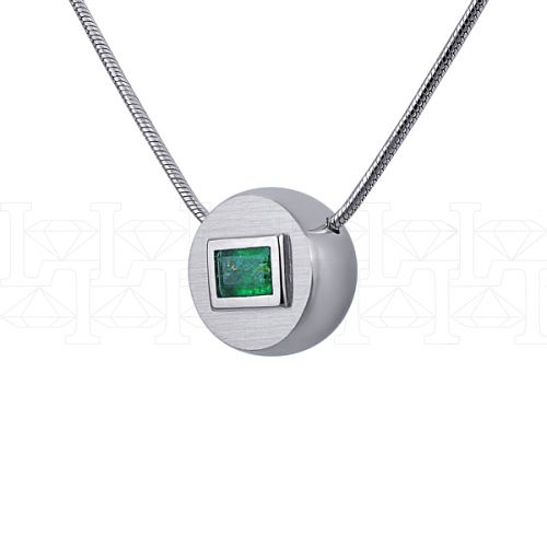 Фото - Подвеска из белого золота с изумрудом P6998-9614 (775)