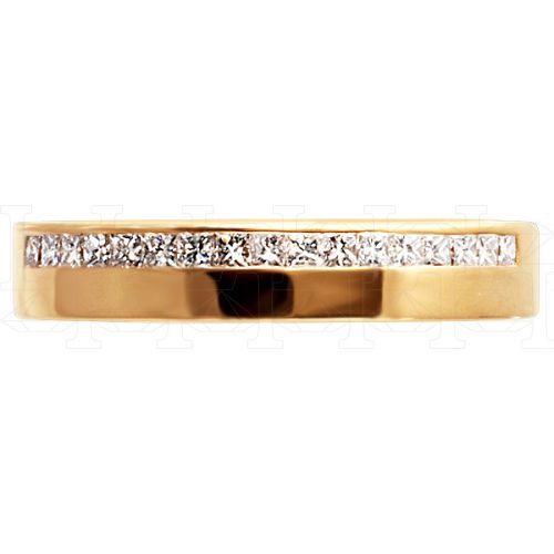 Фото - Кольцо обручальное из рыжего золота с бриллиантами из коллекции "Обручальные кольца с дорожкой" R3180-4339 (241)