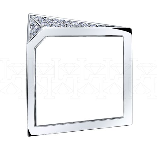 Фото - Кольцо квадратное из белого золота с бриллиантами R7318-11381 (808)