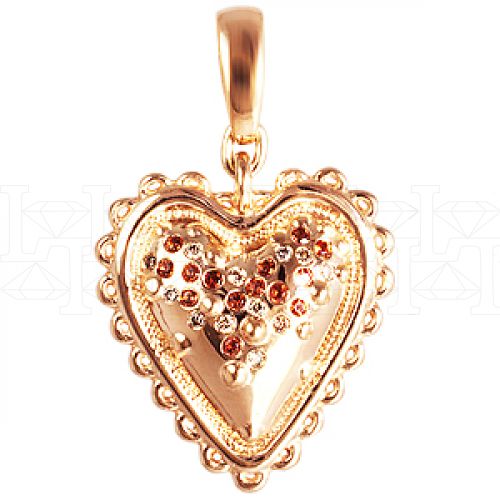 Фото - Подвеска сердце из белого золота с цветными сапфирами и бриллиантами P2282-3272 (193)
